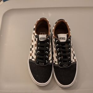 Vans Kids Black and White Checkered Sneakers